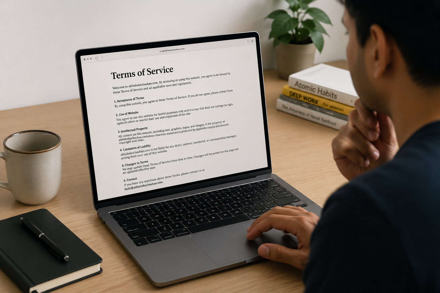terms of service for abhishekschauhan.com